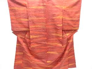 よろけ横段模様織り出し単衣着物